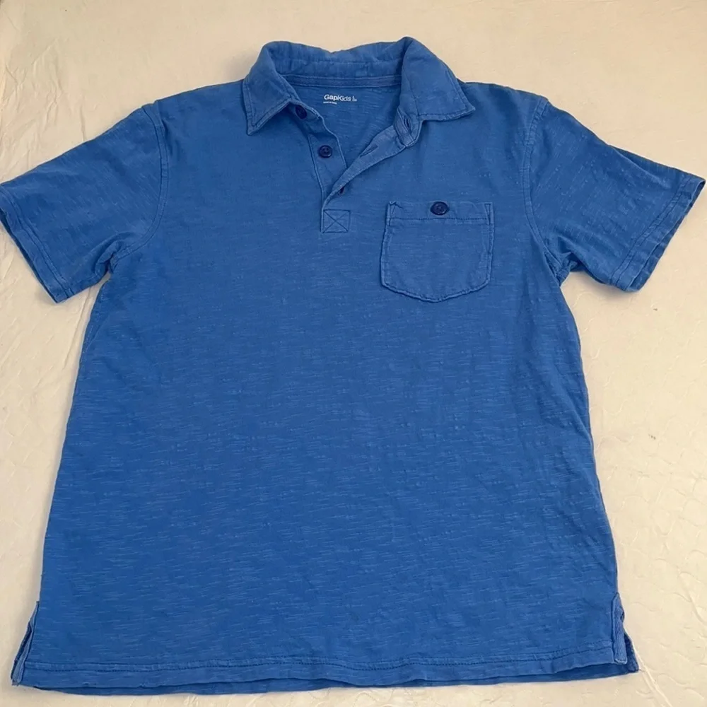 Gap blue burnout pocket short sleeve polo shirt L = 10